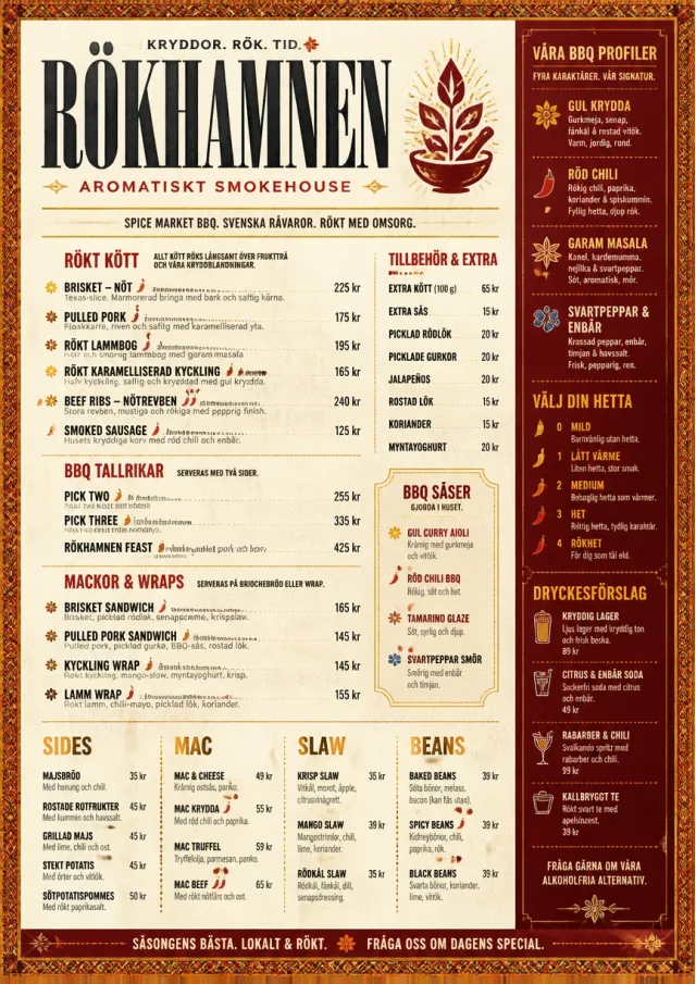 Spice Market Bold bbq-menu menu template preview