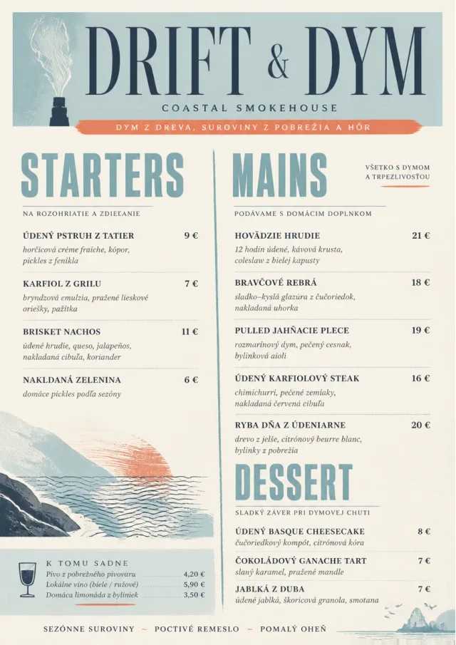 Chef Carte Brève bbq-menu menu template preview