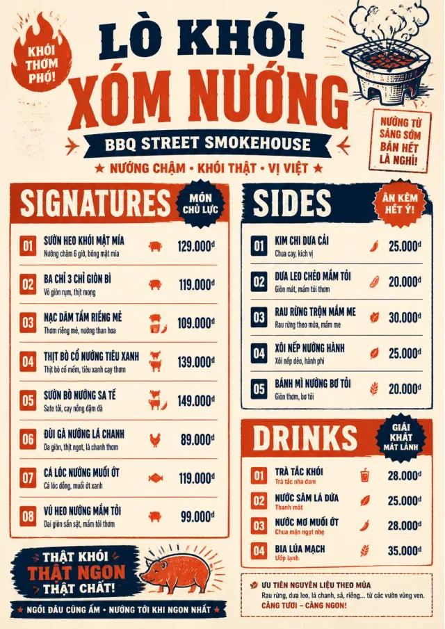 Street Stall Flyer bbq-menu menu template preview