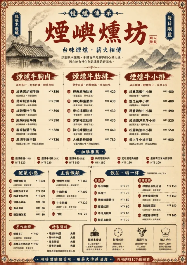 Heritage Tradition bbq-menu menu template preview