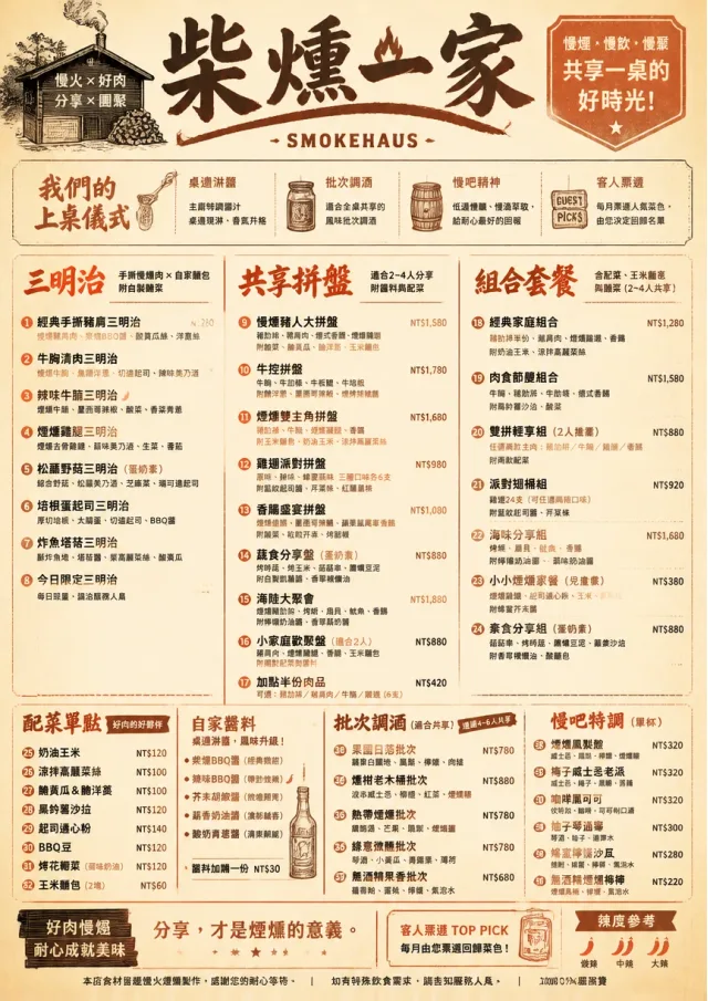 Family Style Feast bbq-menu menu template preview