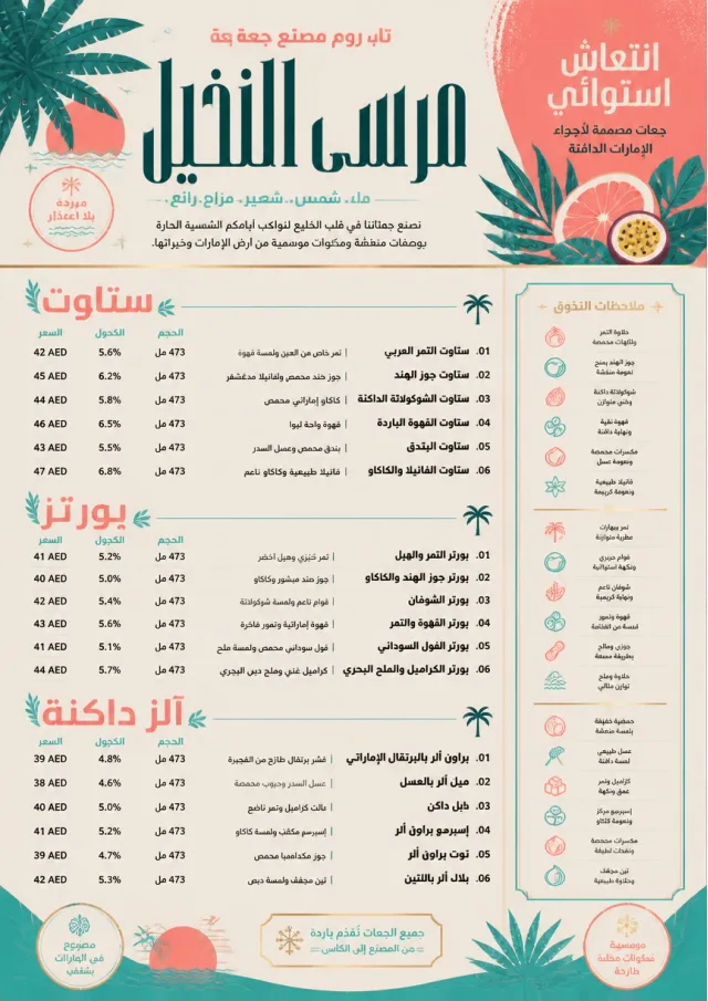 Tropical Refresh beer-menu menu template preview