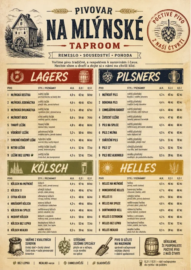 Heritage Taproom beer-menu menu template preview