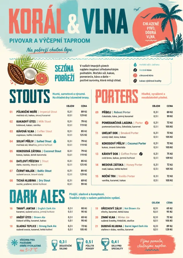 Tropical Refresh beer-menu menu template preview