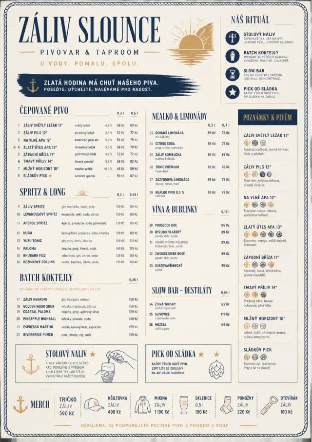 Coastal Sunset beer-menu menu template preview