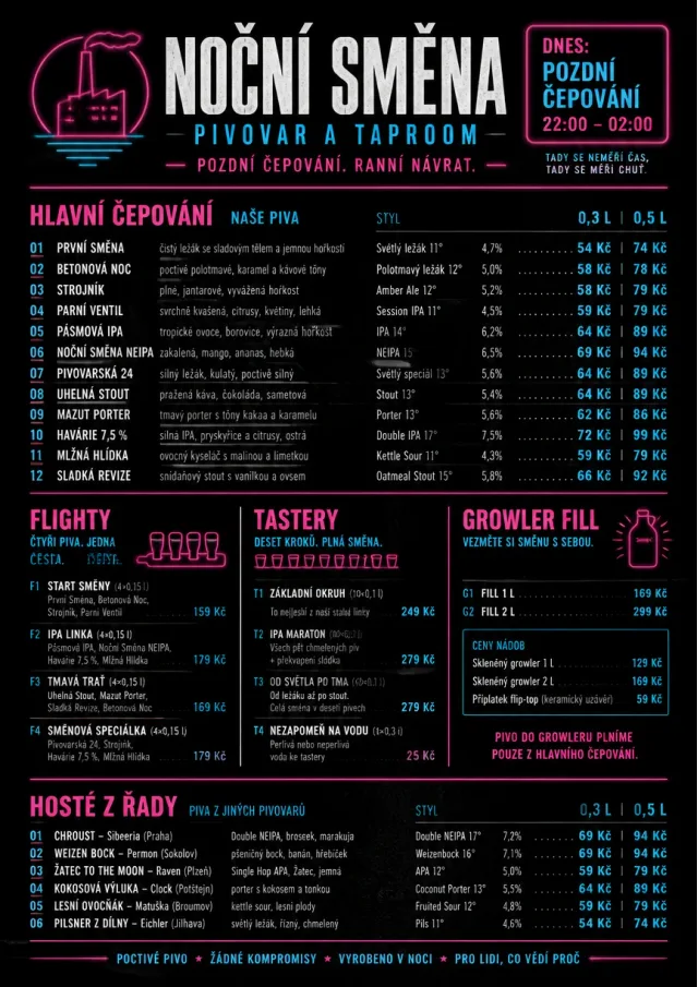 Neon Night Pour beer-menu menu template preview