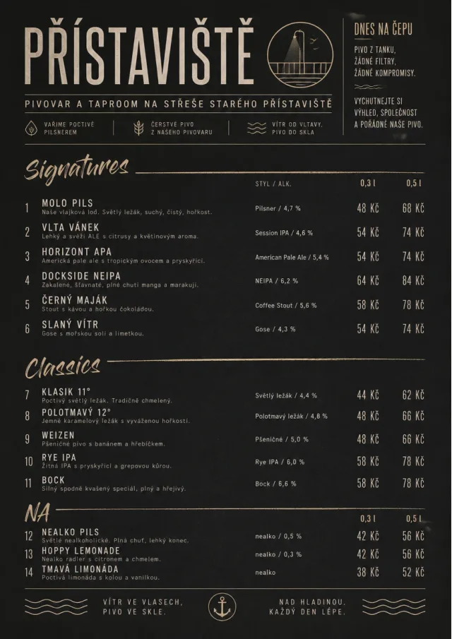Mono Bar Minimal beer-menu menu template preview