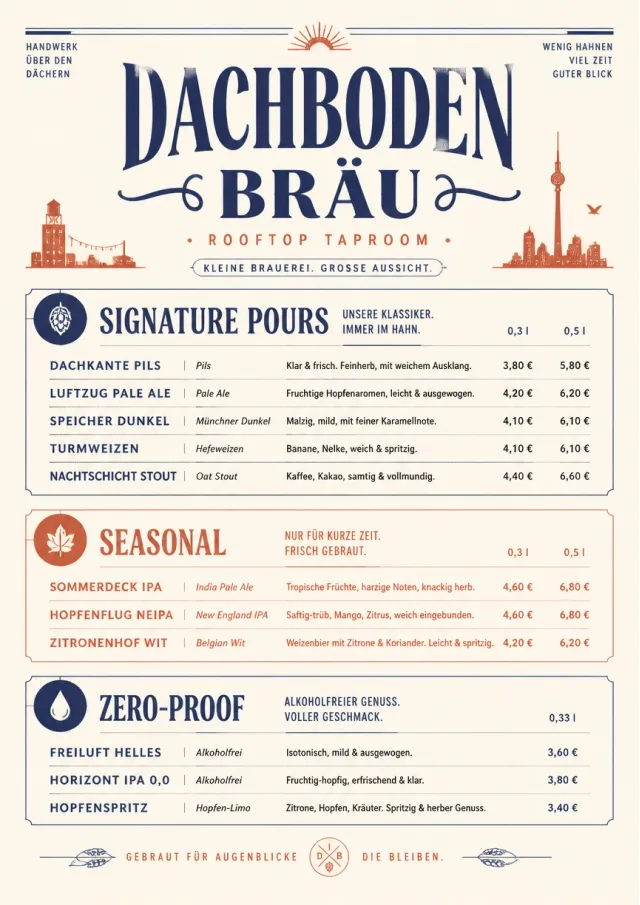 Boutique Pour Card beer-menu menu template preview