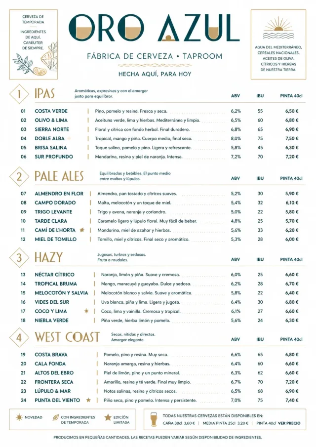 Modern Minimal Pour beer-menu menu template preview