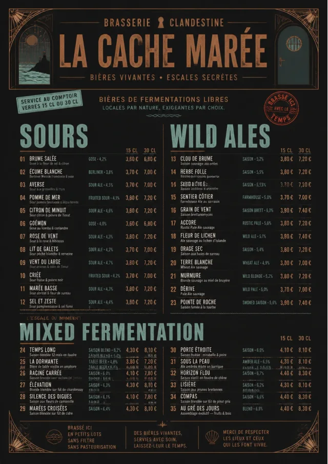 Speakeasy Spirits beer-menu menu template preview