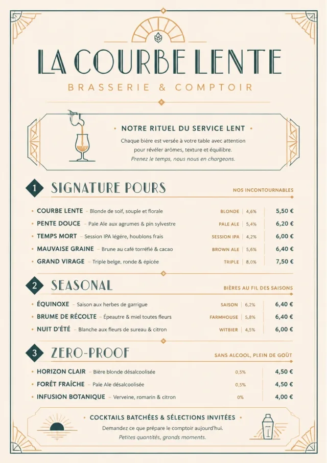 Boutique Pour Card beer-menu menu template preview