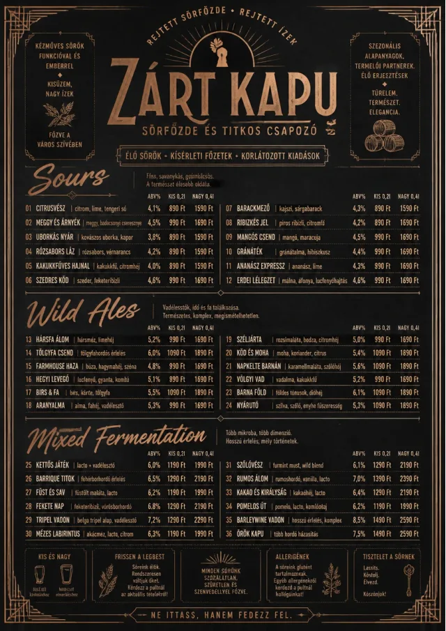 Speakeasy Spirits beer-menu menu template preview