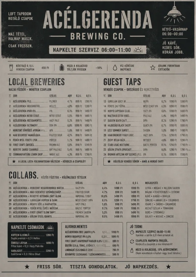 Industrial Craft beer-menu menu template preview