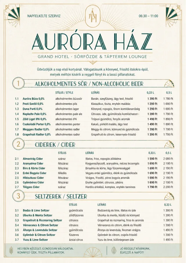 Luxury Hotel Lounge beer-menu menu template preview