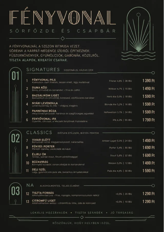 Mono Bar Minimal beer-menu menu template preview