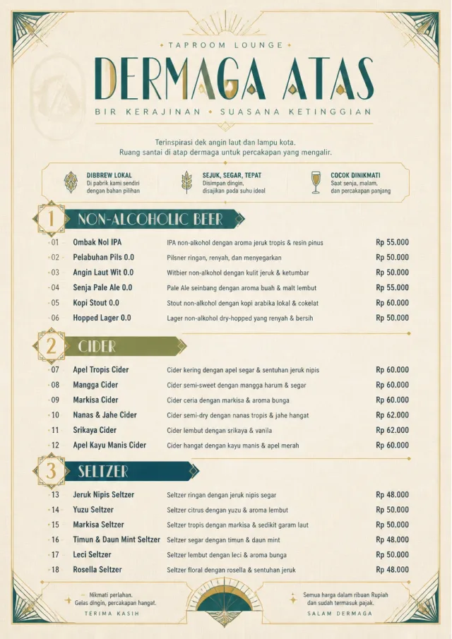 Luxury Hotel Lounge beer-menu menu template preview