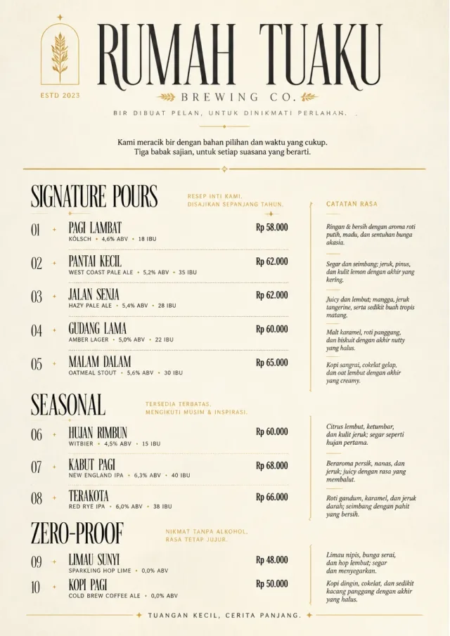 Boutique Pour Card beer-menu menu template preview
