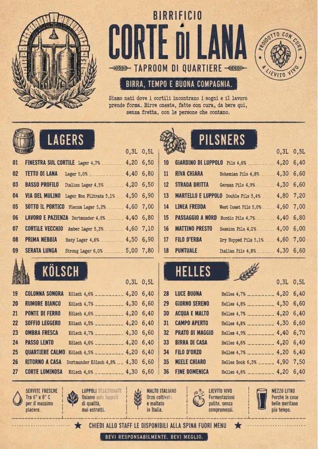 Heritage Taproom beer-menu menu template preview