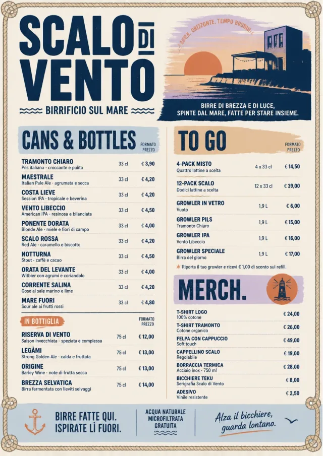 Coastal Sunset beer-menu menu template preview