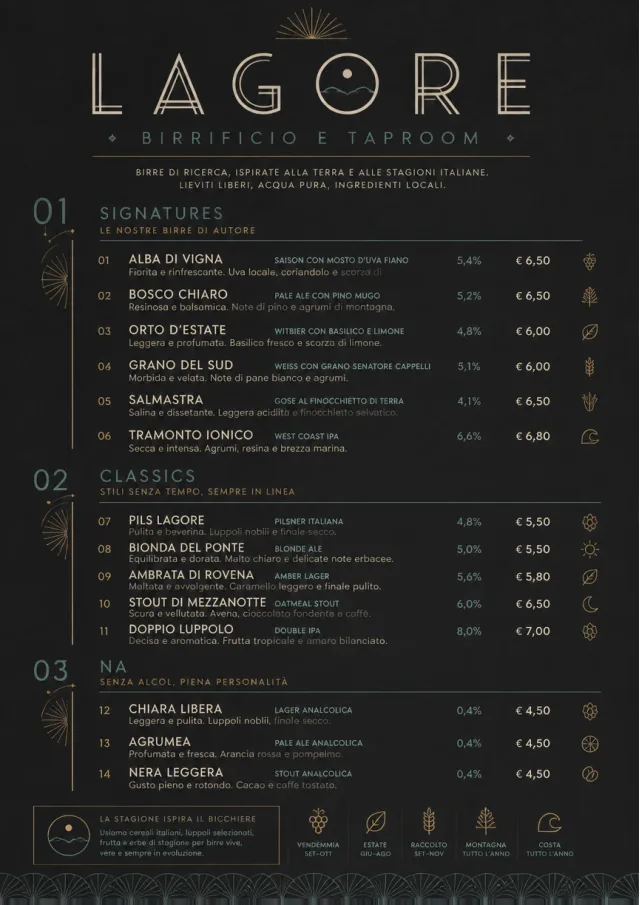 Mono Bar Minimal beer-menu menu template preview