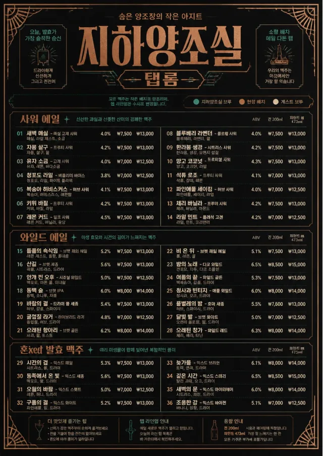 Speakeasy Spirits beer-menu menu template preview