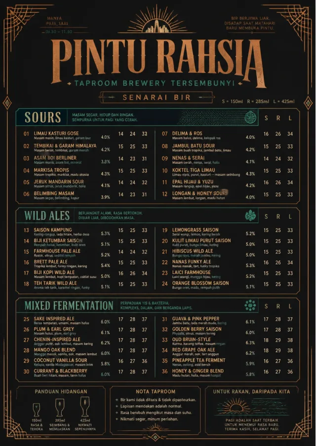 Speakeasy Spirits beer-menu menu template preview
