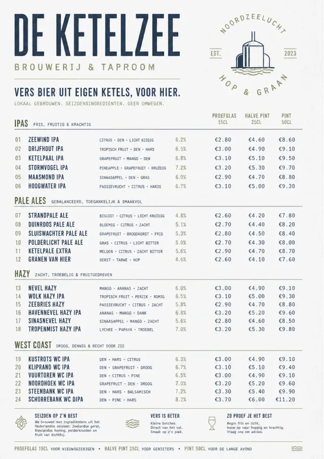 Modern Minimal Pour beer-menu menu template preview