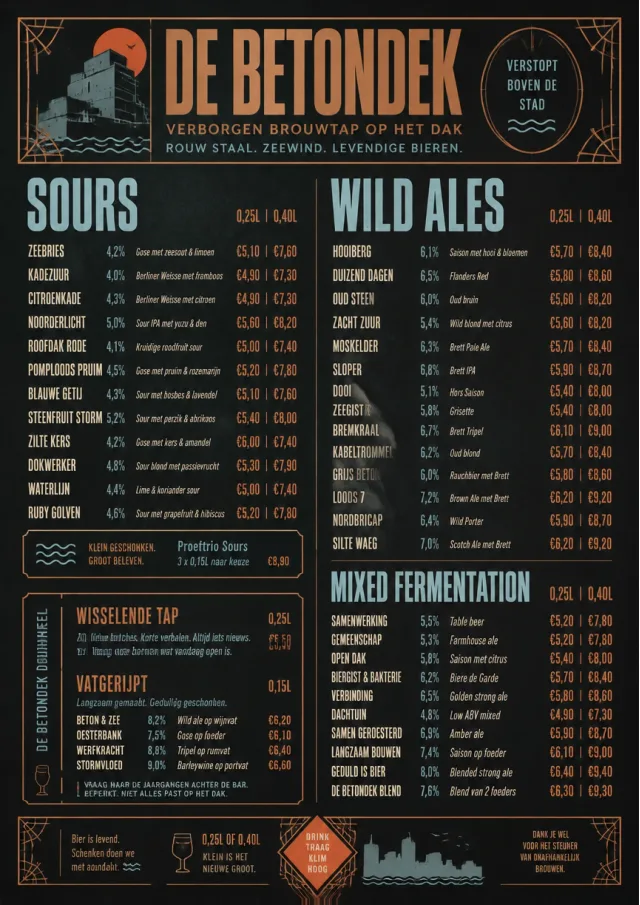 Speakeasy Spirits beer-menu menu template preview