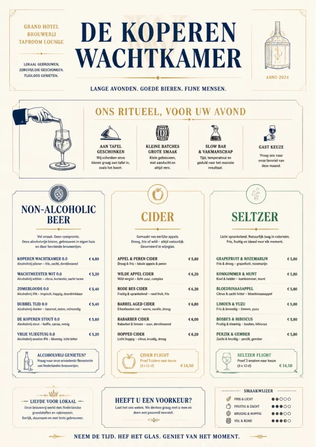 Luxury Hotel Lounge beer-menu menu template preview