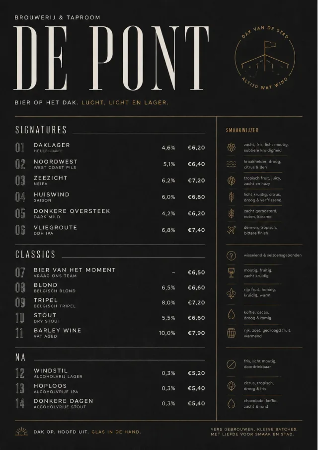 Mono Bar Minimal beer-menu menu template preview