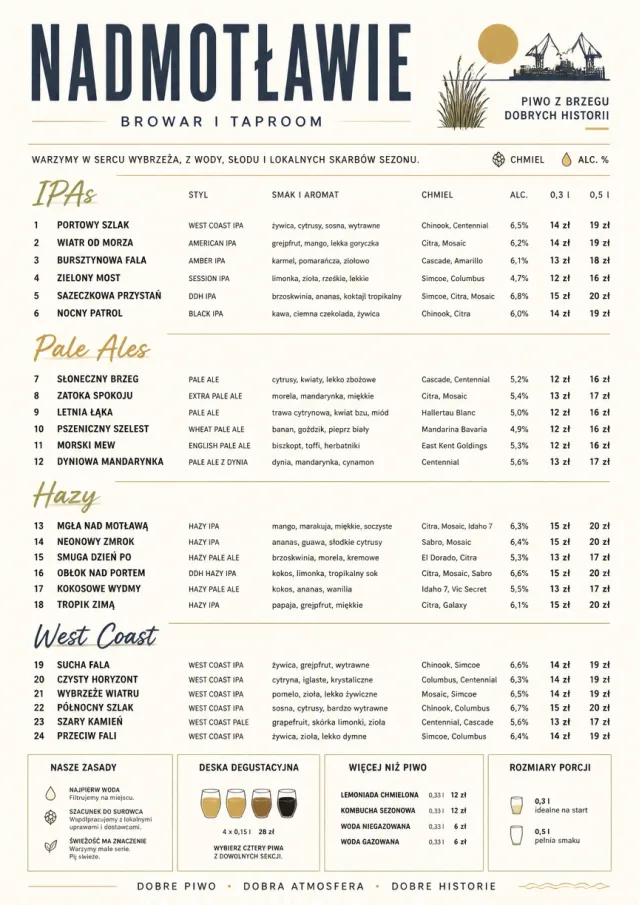 Modern Minimal Pour beer-menu menu template preview