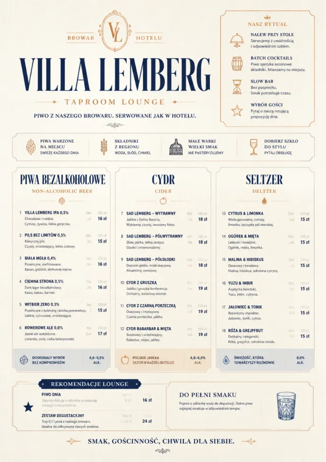 Luxury Hotel Lounge beer-menu menu template preview