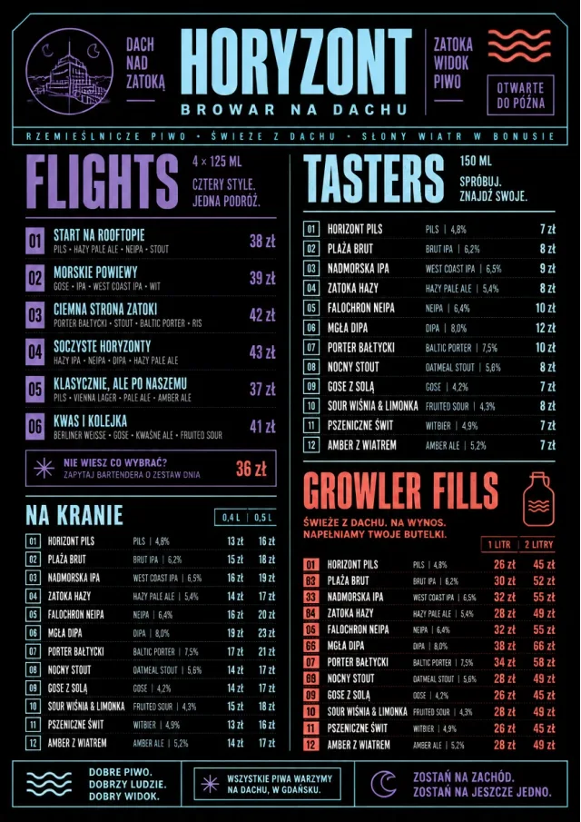Neon Night Pour beer-menu menu template preview