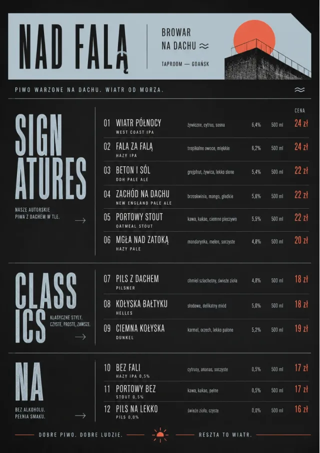 Mono Bar Minimal beer-menu menu template preview