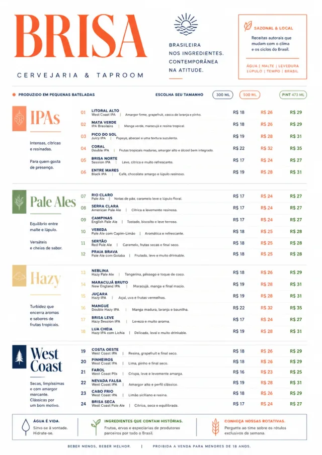 Modern Minimal Pour beer-menu menu template preview