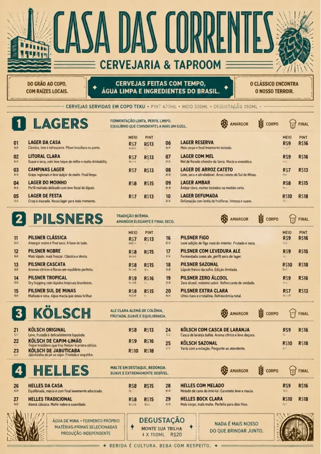 Heritage Taproom beer-menu menu template preview