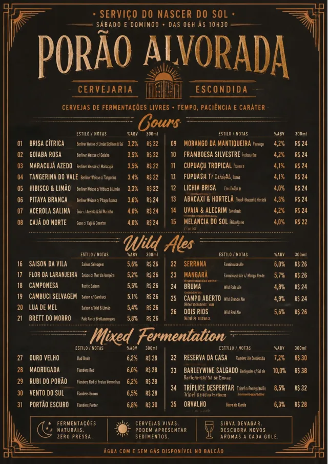 Speakeasy Spirits beer-menu menu template preview
