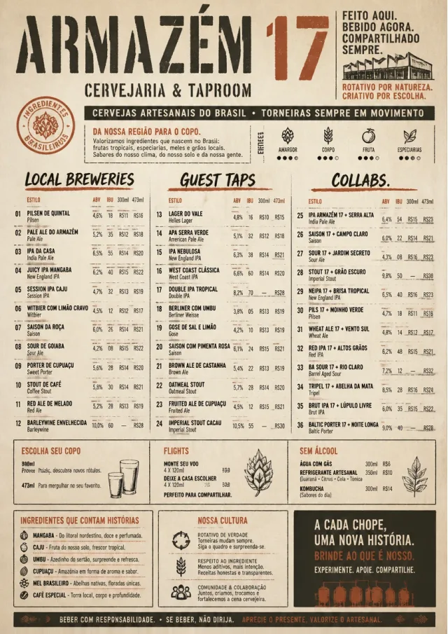 Industrial Craft beer-menu menu template preview