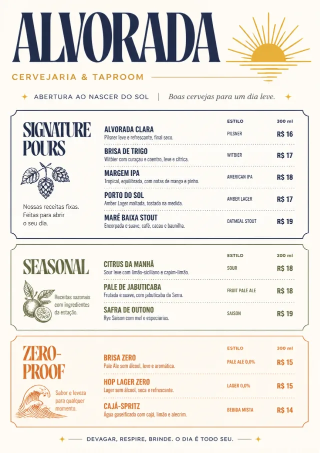 Boutique Pour Card beer-menu menu template preview