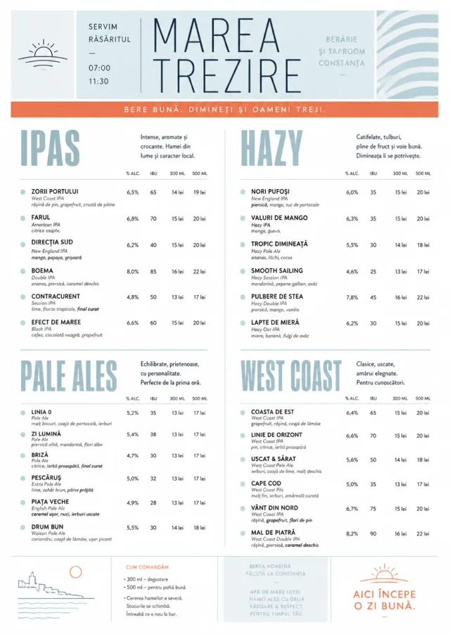 Modern Minimal Pour beer-menu menu template preview