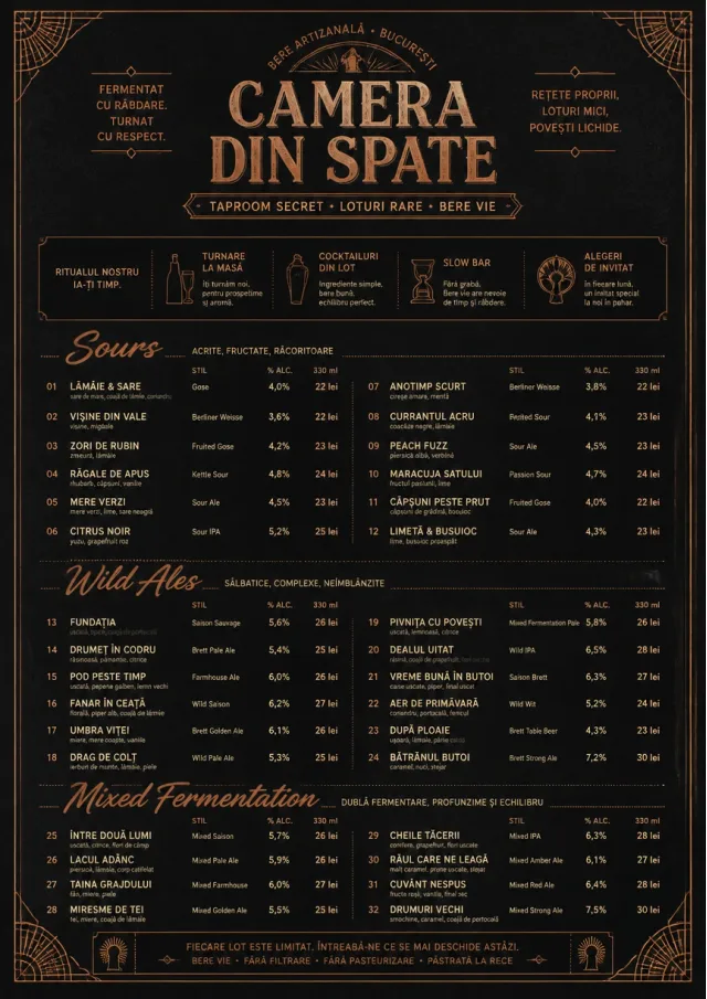 Speakeasy Spirits beer-menu menu template preview