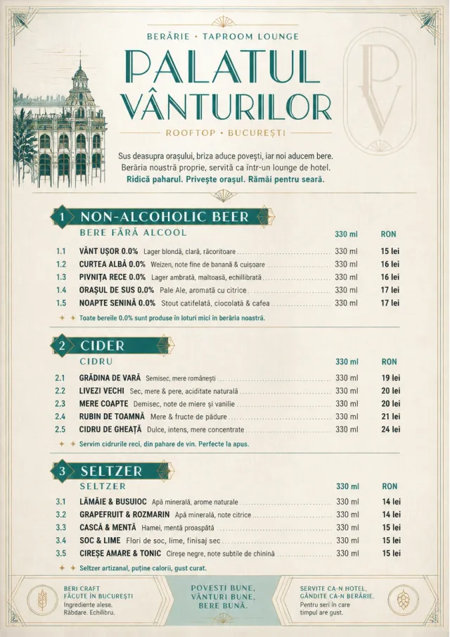 Luxury Hotel Lounge beer-menu menu template preview