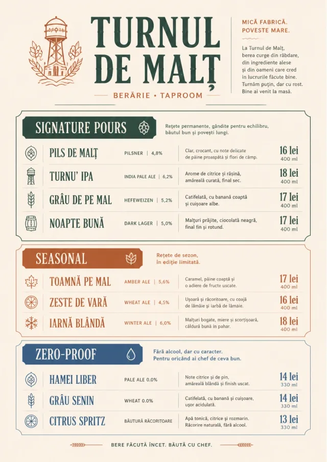 Boutique Pour Card beer-menu menu template preview