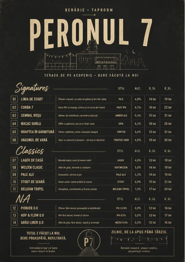 Mono Bar Minimal beer-menu menu template preview
