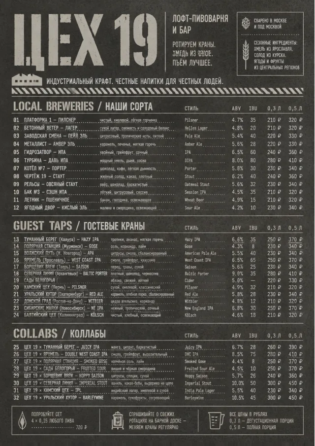 Industrial Craft beer-menu menu template preview