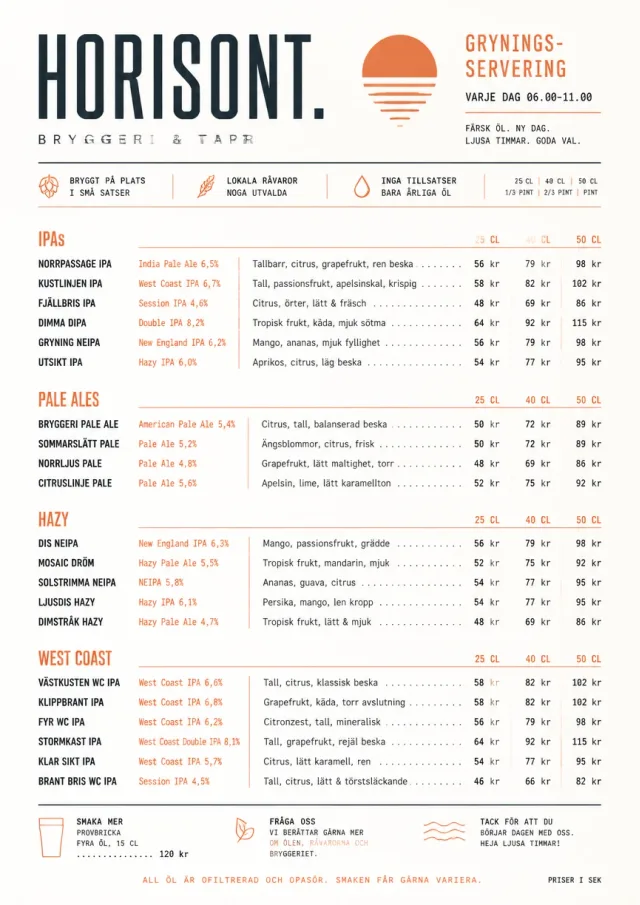 Modern Minimal Pour beer-menu menu template preview