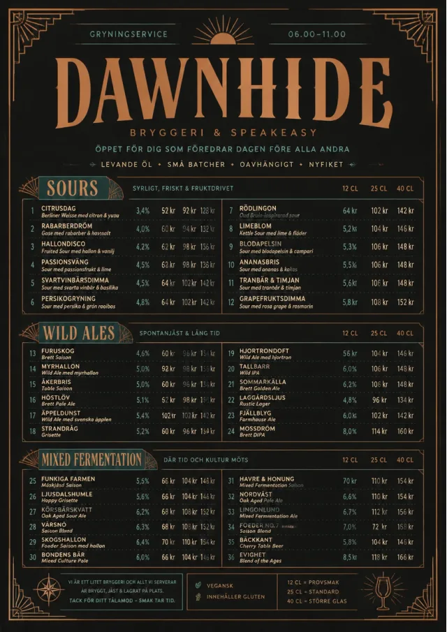 Speakeasy Spirits beer-menu menu template preview