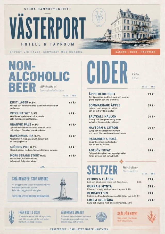 Luxury Hotel Lounge beer-menu menu template preview