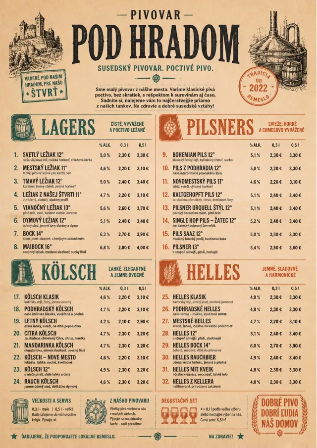 Heritage Taproom beer-menu menu template preview