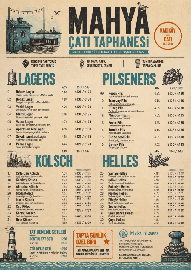 Heritage Taproom beer-menu menu template preview